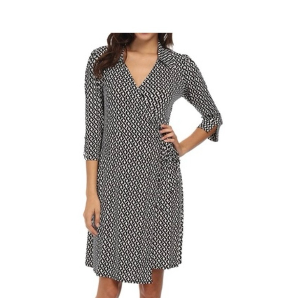 Laundry by Design Black and White Patterned Dress